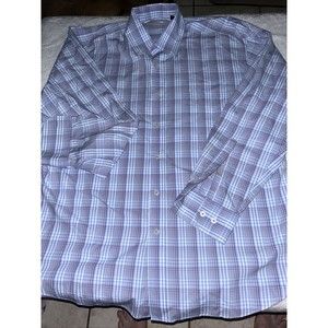 Alan Flusser Long Sleeve Button up Dress Shirt Men's L Cotton